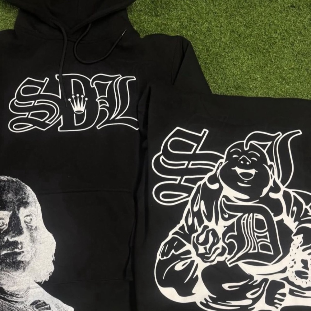 Black Graphic Hoodie